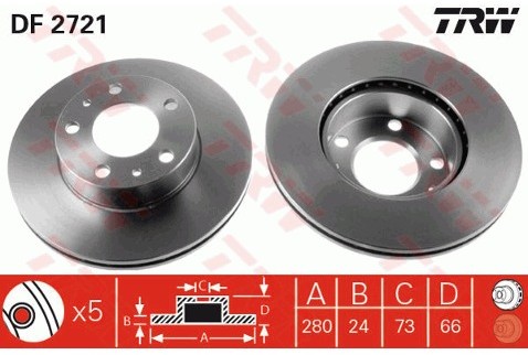 TRW Tarcza hamulcowa DF2721