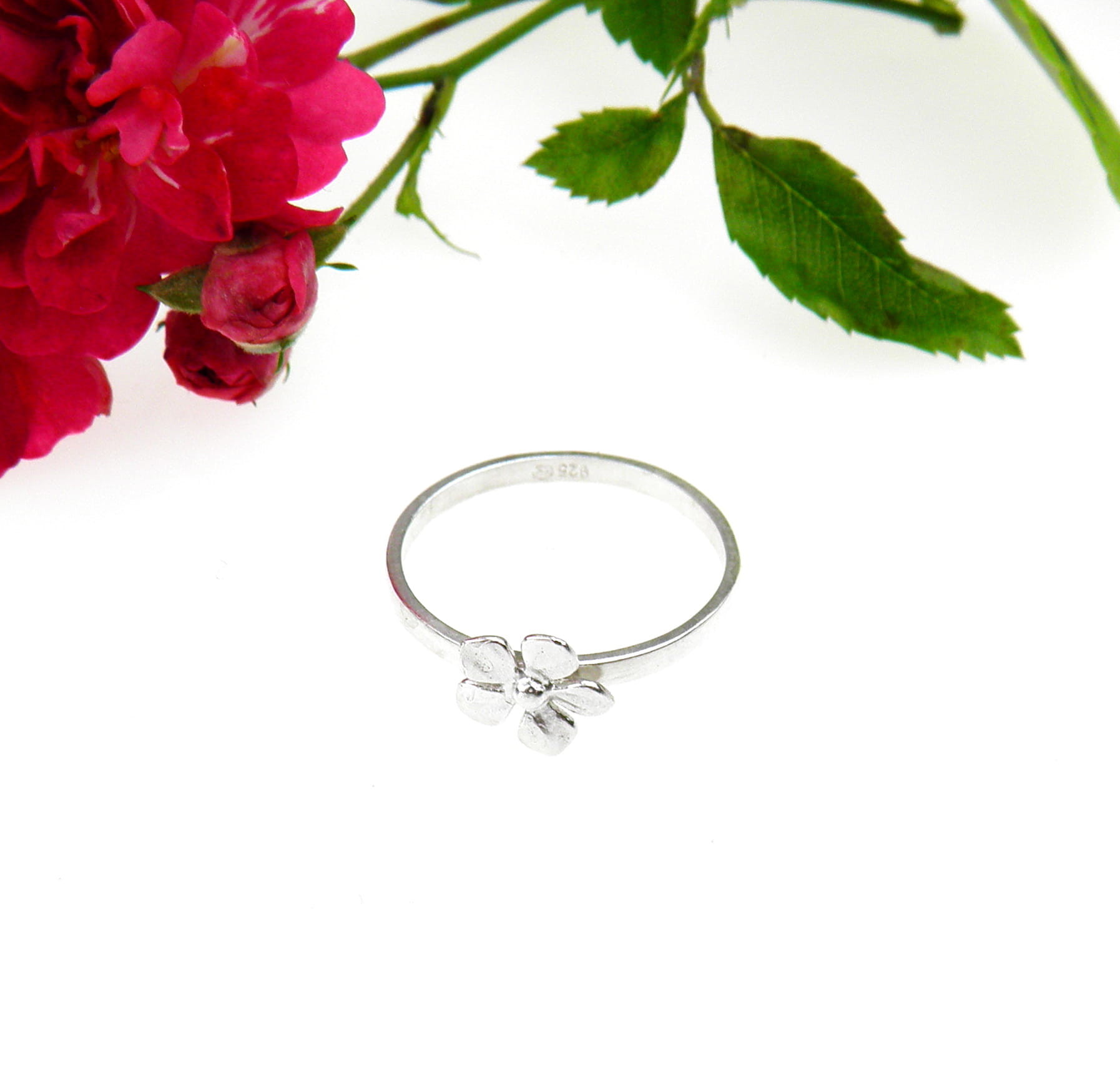 Venus Galeria Pierścionek srebrny  - Modułowy 6 fiołek biały