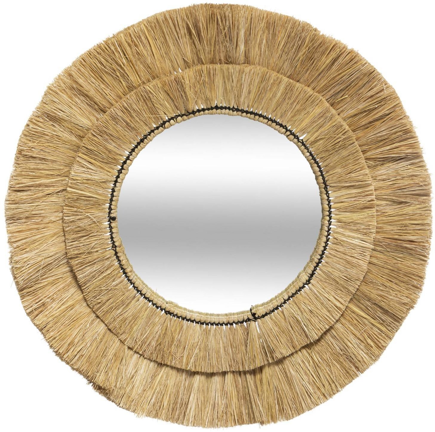 Lustro słońce SAFARI z ramą z rafii 57 cm 173839