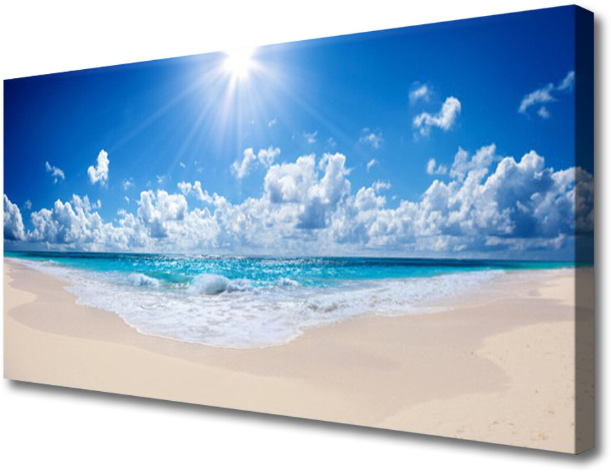 PL Tulup Obraz Canvas Plaża Morze Słońce Krajobraz 125x50cm