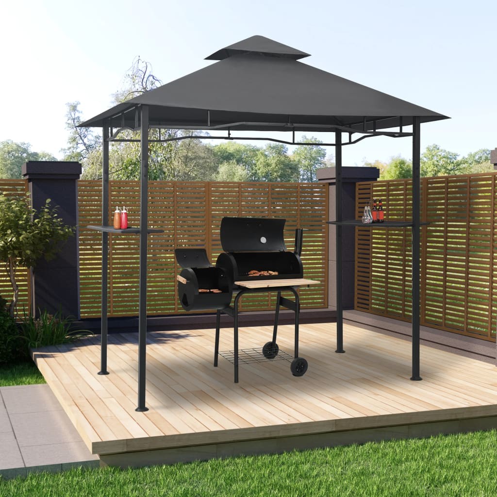 vidaXL Altanka nad grill, 240x150x255 cm, antracytowa, stal