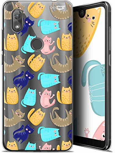 Wiko Caseink Pokrowiec ochronny na View 2, 15,2 cm (6 cali), ultracienki, motyw kot taniec CRYSPRNTVIEW2CATDANCE