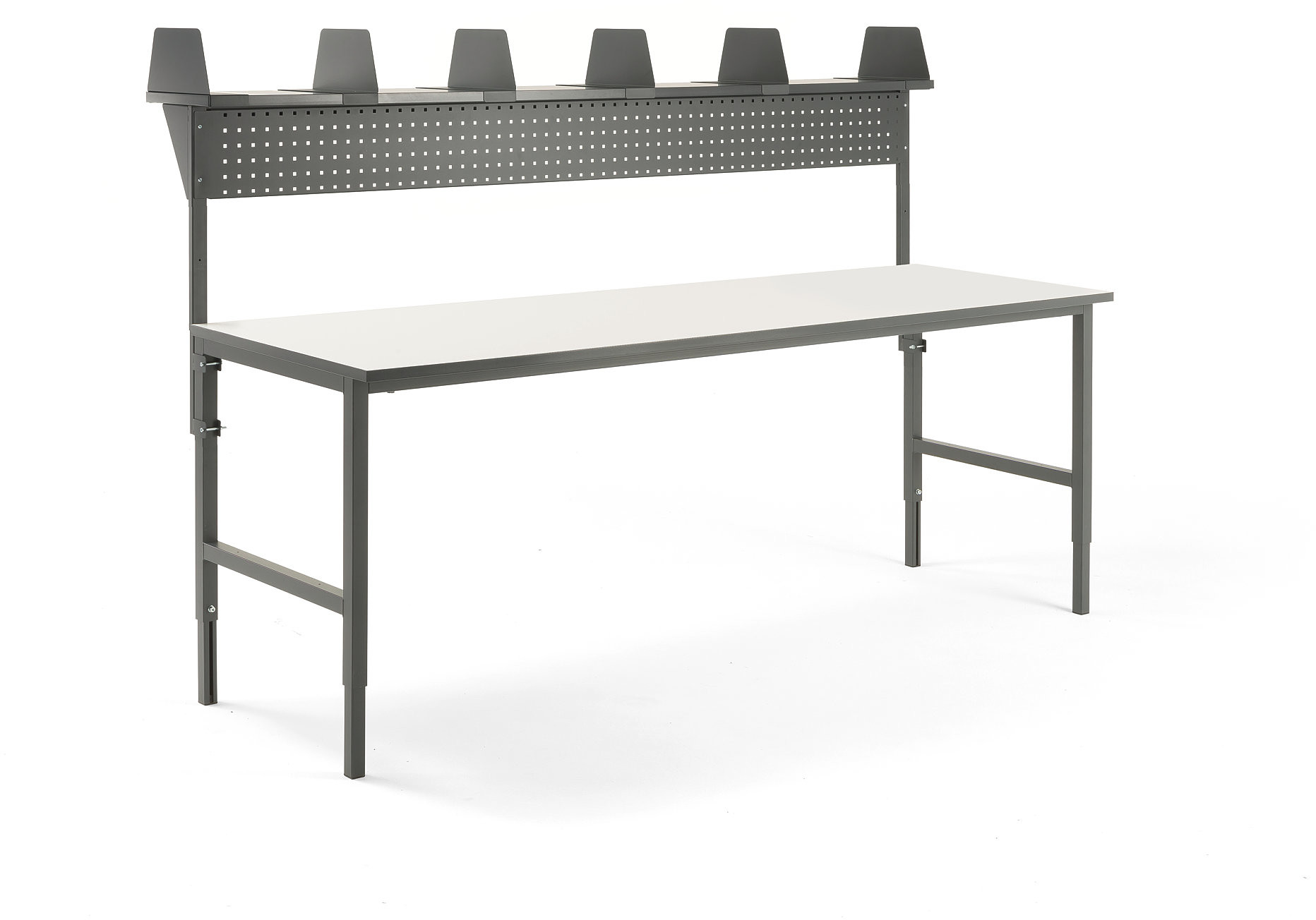 AJ Produkty Kompletny stól montażowy CARGO,2400x750 mm, górna półka +panel narzędziowy