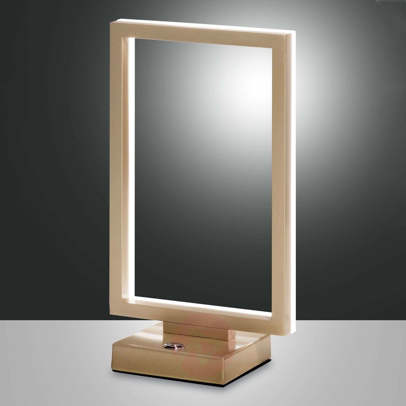 Fabas Luce LED-Tischleuchte Bard, dimmbar, in Gold edelmatt