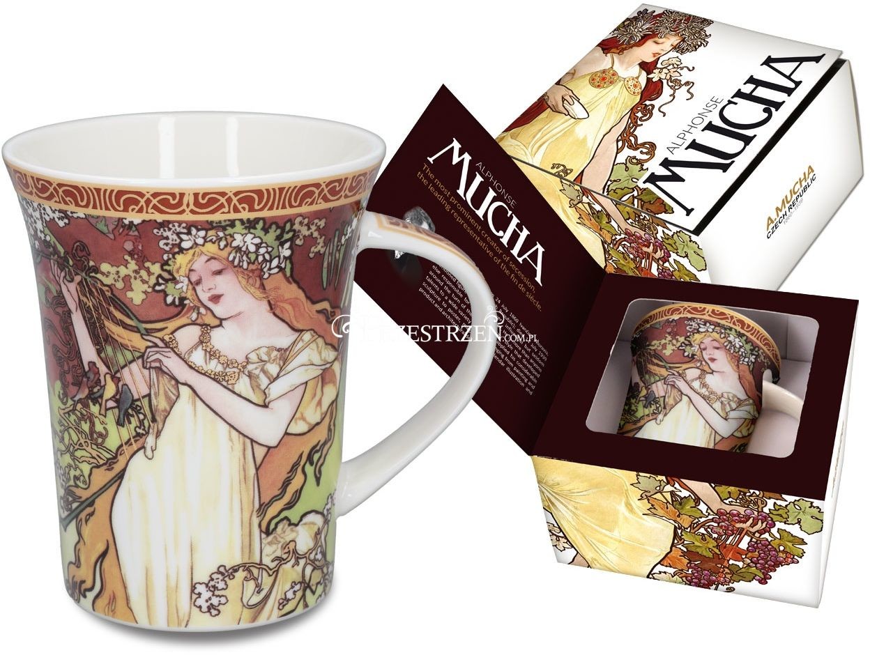 Carmani KUBEK PORCELANOWY ALFONS MUCHA - LATO - 4 PORY ROKU