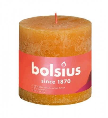 Bolsius Rustic Shine Świeca pieńkowa 100/100 miodowy żółty