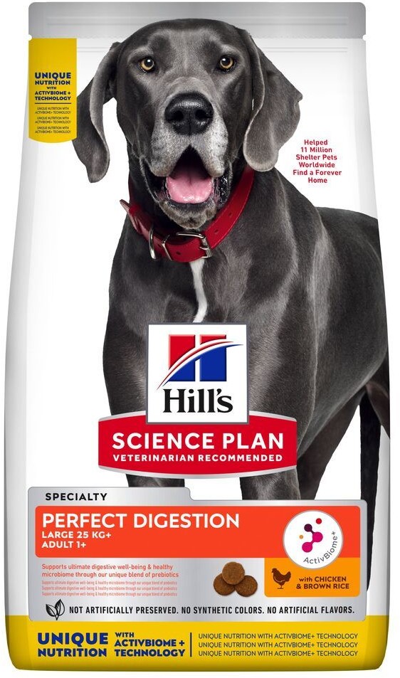 Hills Science Plan 11 + 3 kg gratis! Science Plan, karma sucha, 14 kg - Adult Perfect Digestion Large Breed