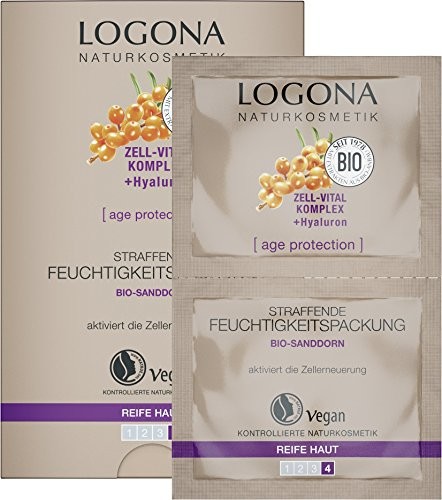 Logona naturalny kosmetyki Age Protection straffende-opakowanie, Anti-Aging wilgoci, Vegan, 2er Pack (2 X 15 ML) 02658
