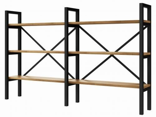 S&w Design Regał Medium Industrialny Loft 100x160-200x20 D3+R na książki RM300020100DR