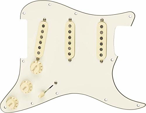Fender wstępnie okablowany Pickguard Strat Custom '69 - S/S/S - Pergamin biały 0992341509