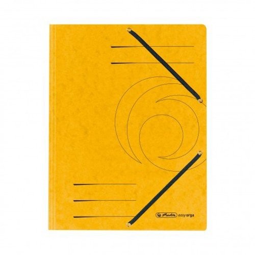 Herlitz 10843886 teczka uziomów A4 z kartonu Colorspan z gumowym ściągaczem, żółty 10843886