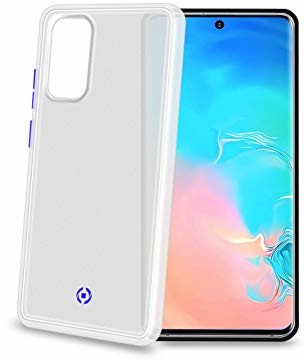 Celly GLACIER992WH etui ochronne do Samsung Galaxy S20 z antypoślizgowym etui ochronnym z matową obudową i kolorowymi guzikami, białe GLACIER992WH