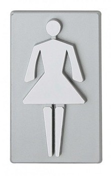 Domino OZNACZENIE SAMOPRZYLEPNE WC SREBRNE 50x45 DZIEWCZYNKA