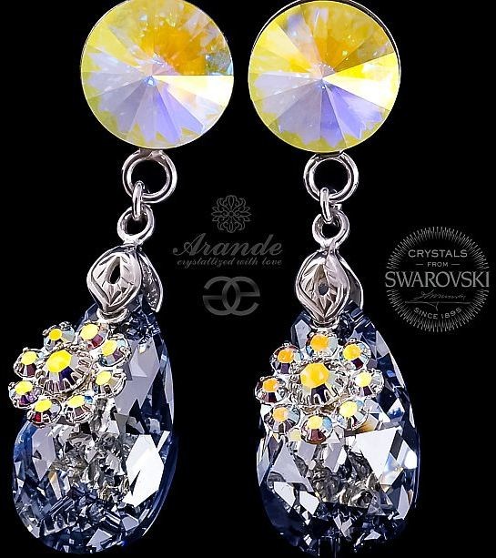 Swarovski NOWE! piękne kolczyki PARIS AURORA COMET SREBRO