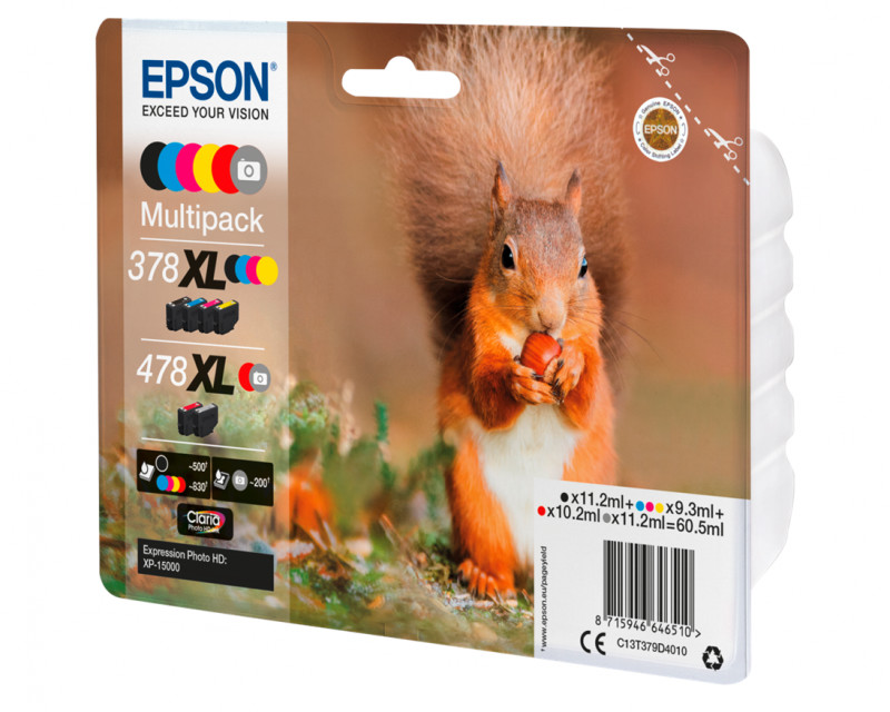 Epson Tusz XP-15000 378XL+478XL CMYK 1x10.2ml 2x11.2ml 3x9.3ml