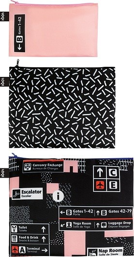 Loqi Saszetki Zip Pockets 3 szt. Airport Icons ZP.AI.IC