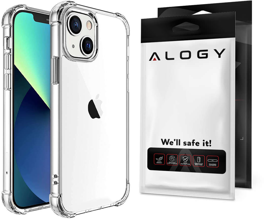 Alogy Etui pancerne ShockProof do Apple iPhone 13 6.1 Przezroczyste 10569X10