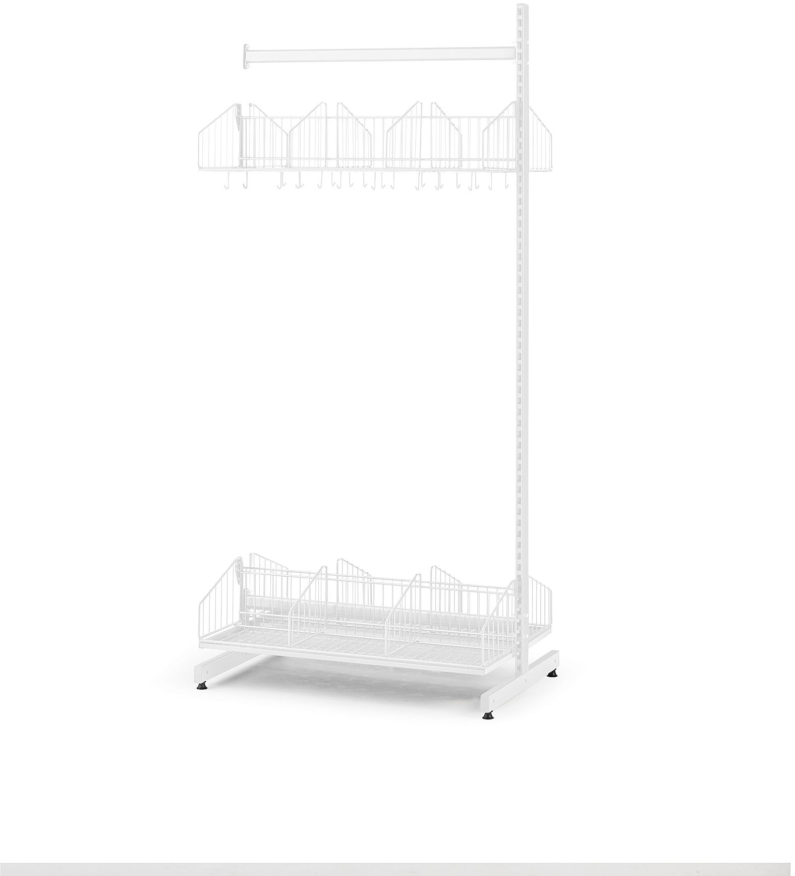 AJ Produkty Podłogowy regał do szatni TRD, moduł dodatkowy, 900x2000 mm, biały