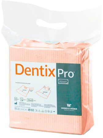 Śliniak dentystyczny z kieszenią - 50szt., kolor morelowy 10-0185