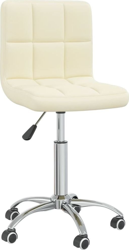 vidaXL Obrotowe krzesło stołowe kremowe tapicerowane tkaniną 3087626