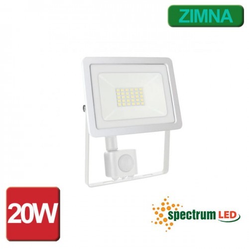 Spectrum LED NAŚWIETLACZ NOCTIS LUX 2 20W IP44 BIAŁY BARWA ZIMNA Z CZUJNIKIEM SLI029042CW_CZUJNIK