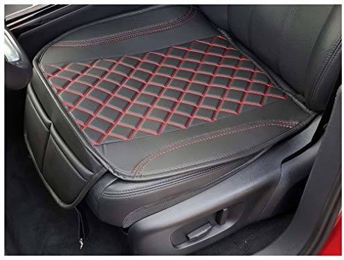 BREMER SITZBEZÜGE Pokrowce na siedzenia samochodowe kompatybilne z Mazda 3 Gen.3 2013-2019 kierowcy i pasażera, pokrowce ochronne na fotele samochodowe FB:OT402 (czarny/czerwony szew) 4251707788197