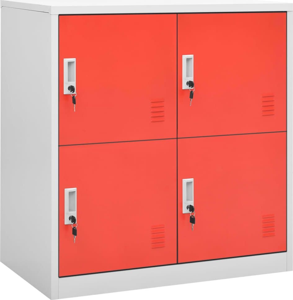 vidaXL vidaXL Szafka zamykana na klucz szaro-czerwona 90x45x92,5 cm stal 336438