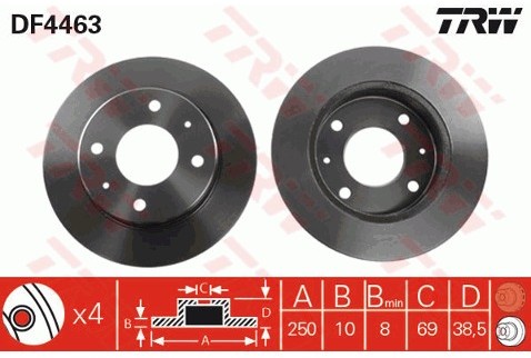 TRW Tarcza hamulcowa DF4463