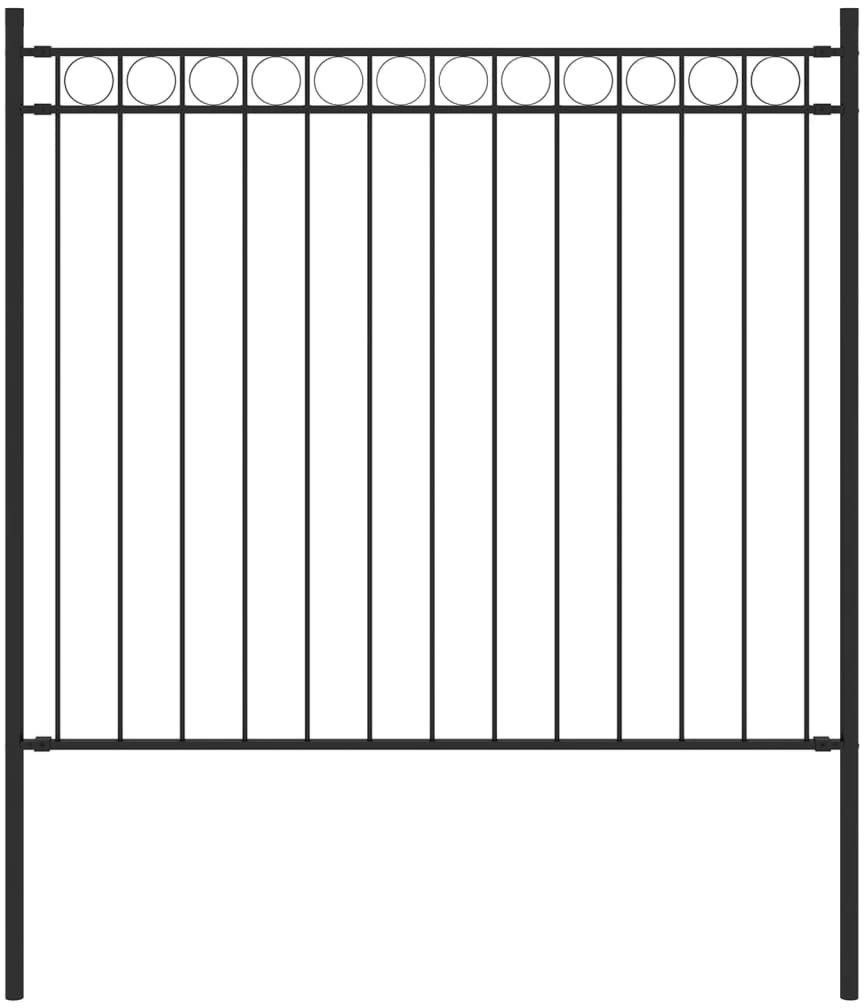 vidaxl Ogrodzenie stalowe do ogrodu, 1,7 x 0,8 m, czarne! 146312