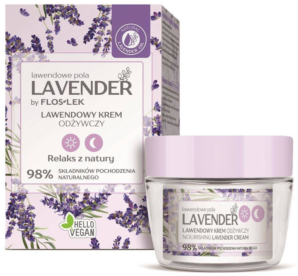 Flos-Lek Lavender lawendowy krem odżywczy na dzień i na noc 50ml 99145-uniw