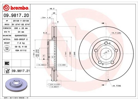 BREMBO 09.9817.21 09.9817.21