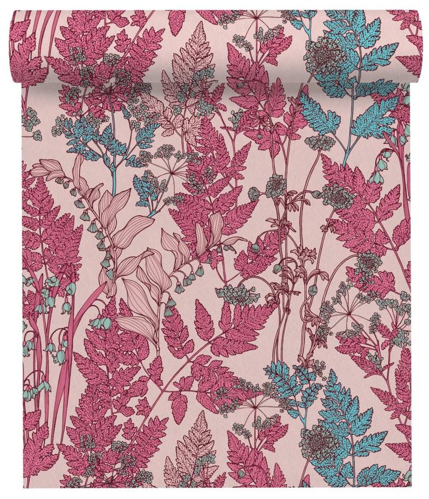 Tapeta Floral Impression 377518 różowa winylowa na flizelinie