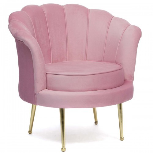 EMWOmeble Fotel muszelka różowy Glamour ELIF Welur #12 ELIF#12