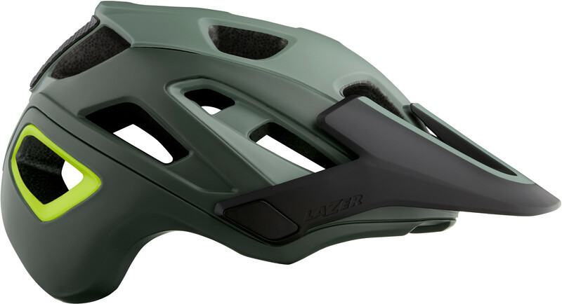 Lazer Jackal MIPS Helmet, matte dark green flash yellow S | 52-56cm 2021 Kaski MTB FA003712494