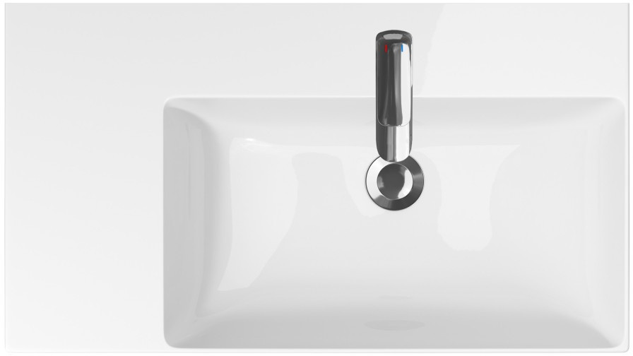 Cersanit Laufen Kartell Umywalka wisząca 46x28x12 cm z otworem na baterię biała H8153350001111 H1087