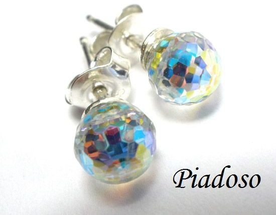 Swarovski Kolczyki Srebro CERTYFIKAT 7 kolorów