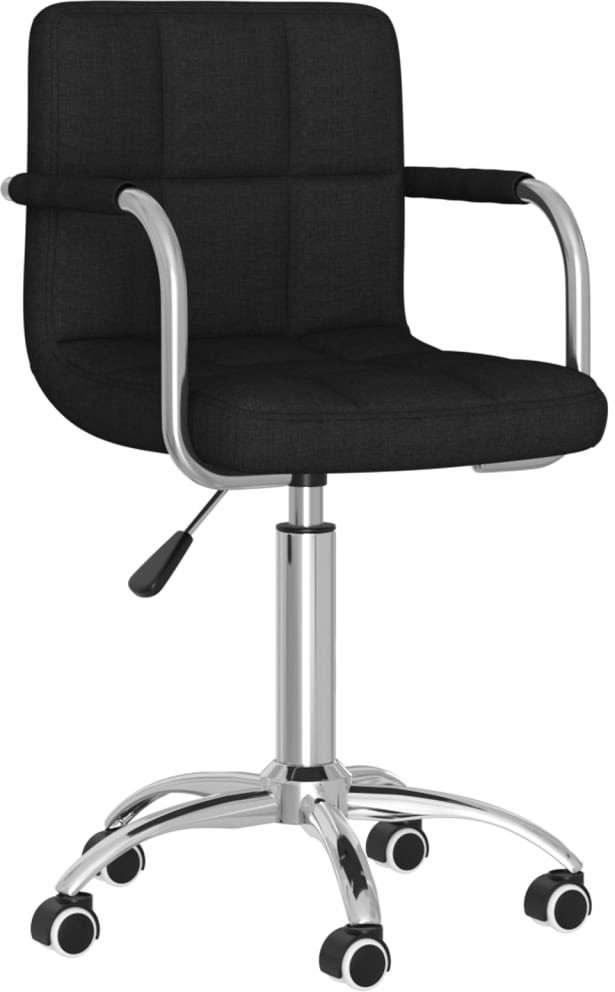 vidaXL Obrotowe krzesło stołowe, czarne, tapicerowane tkaniną