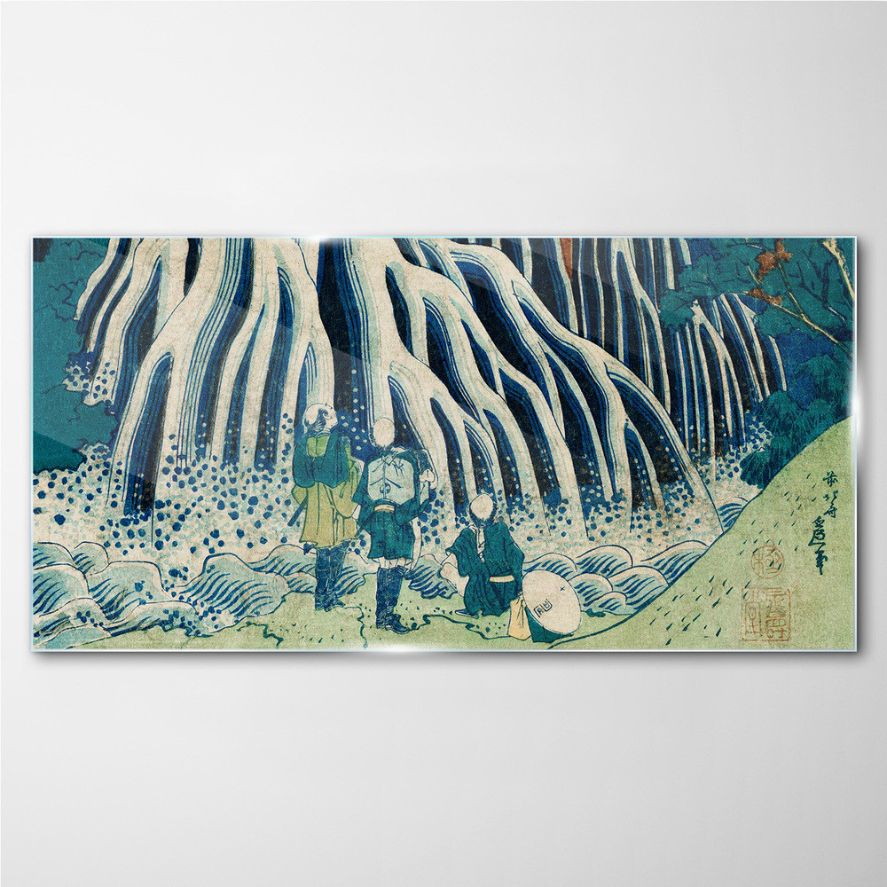 PL Coloray Obraz Szklany Azja Wodospad Fale 100x50cm
