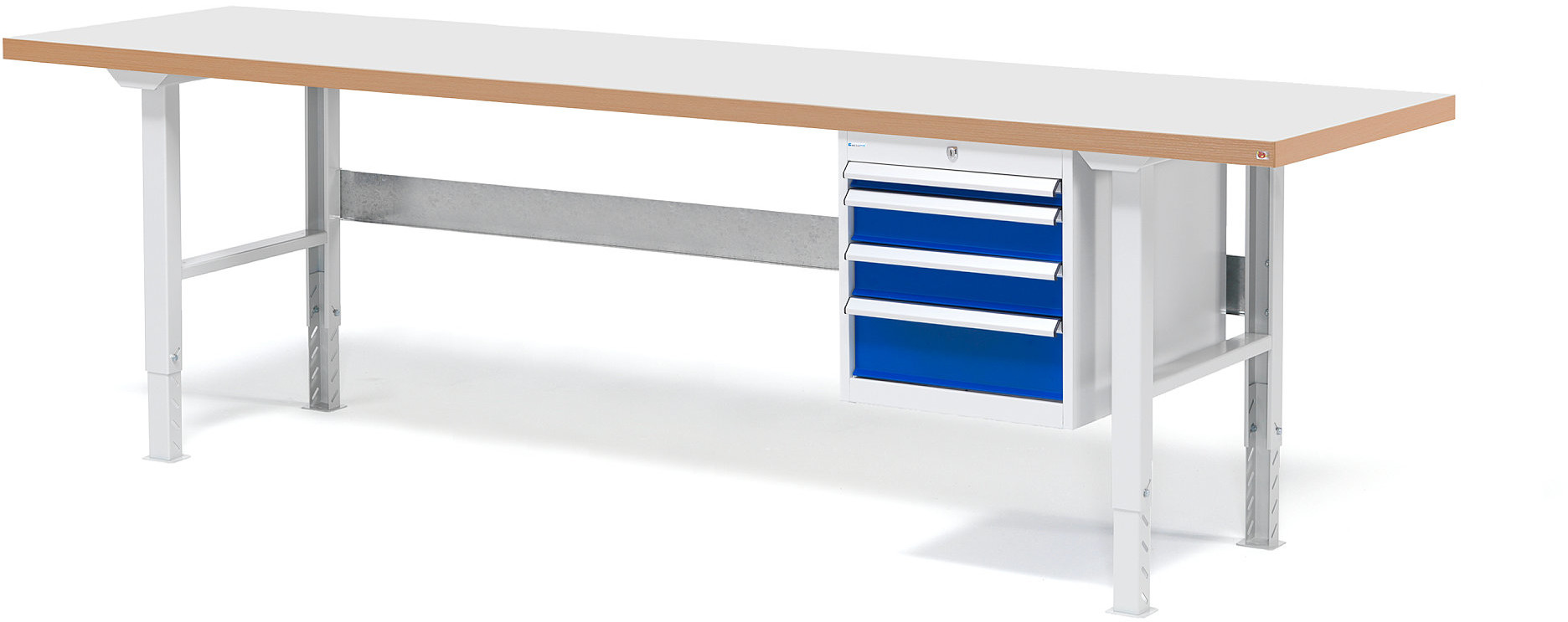 AJ Produkty Stół warsztatowy z blatem o powierzchni laminowanej, 800x500x2500mm