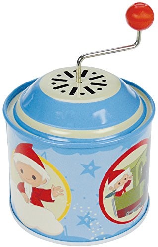 Bolz 52754 - Muzyczna puszka obrotowa Sandmännchen, ok. 7,5 x 10,5 cm, blaszana puszka obrotowa z melodią Unser Sandmännchen, puszka obrotowa z metalu, obrotowa dla dzieci od 1 roku, orgel z motywem S