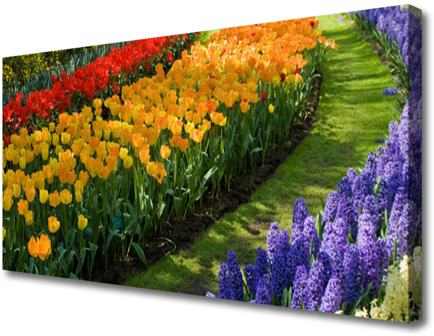 PL Tulup Obraz Canvas Kwiaty Ogród Tulipany 125x50cm