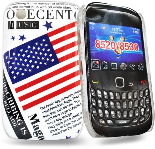Accessory Master 24/7 kaufhaus - flaga Ameryki ze słowami twarda osłona do blackberry 8520 5055403835457