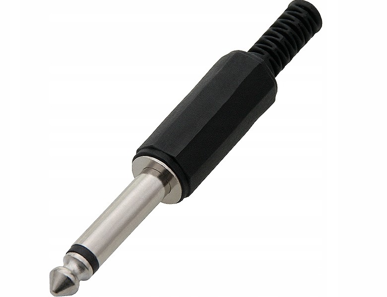 HQ Wtyk na kabel Jack 6,3 Mono plastik czarny 1180