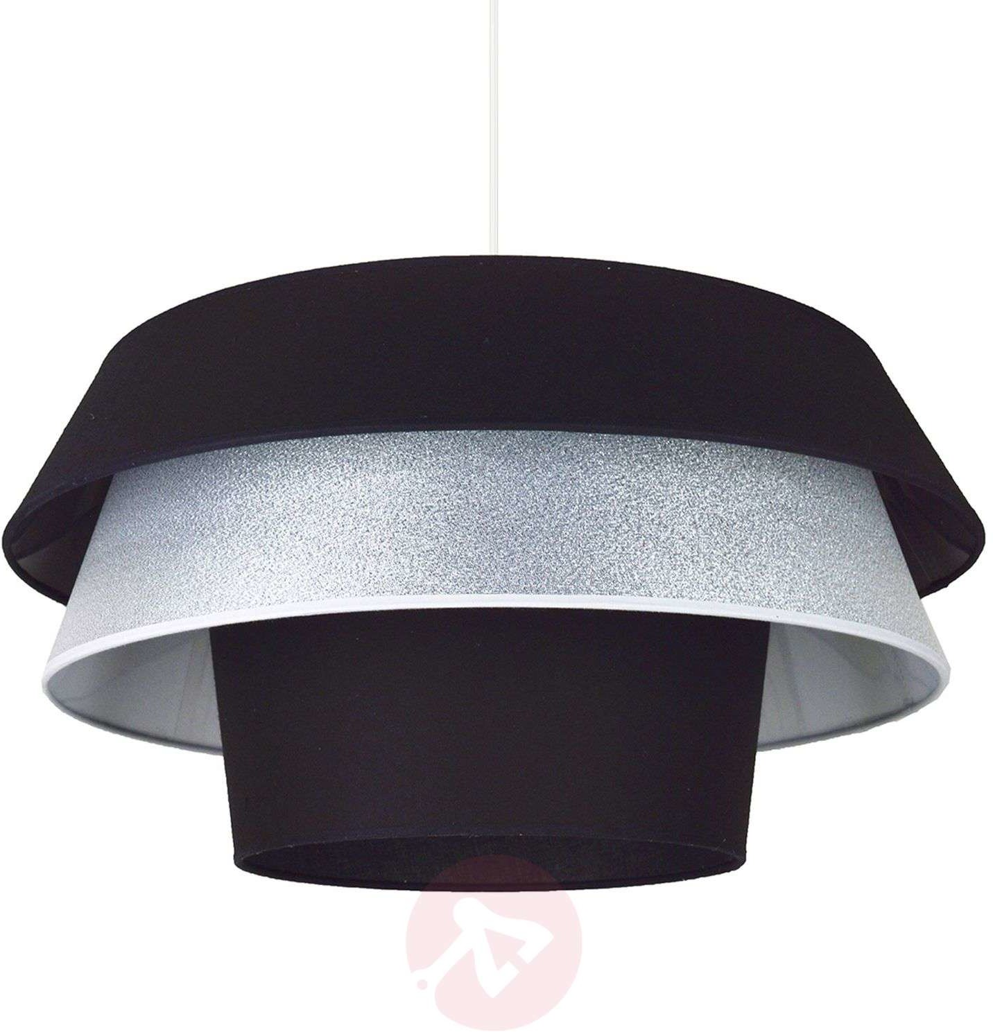 DUOLLA Tekstylna lampa wisząca Lotos, czarna/ srebrna