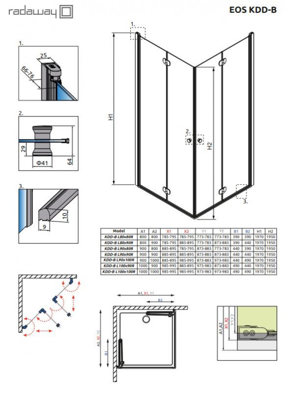 Radaway 80x90 EOS KDD-B (37343-01-01NB)