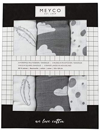 Meyco 451002 Mull-kocyki do 120 x 120 cm, turkusowy/Jade/biały