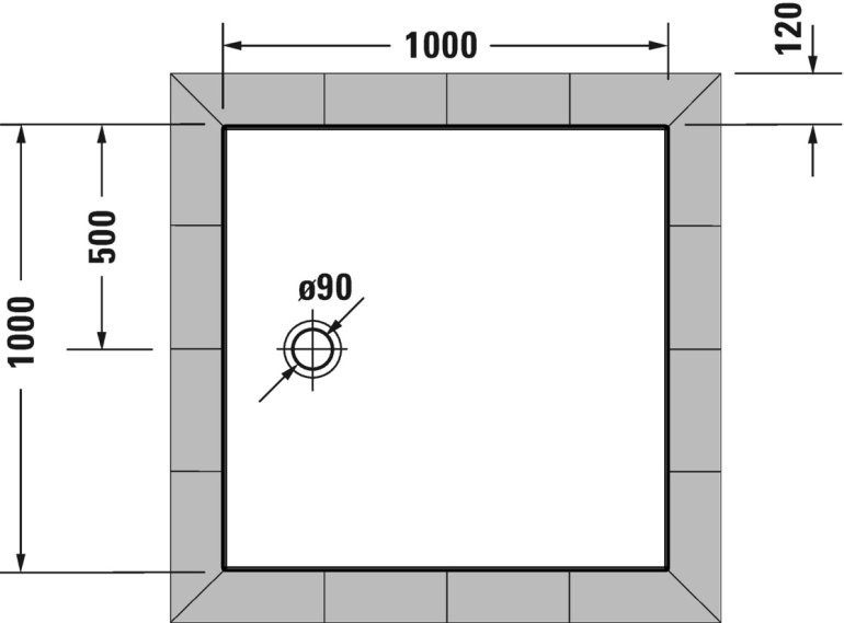 Duravit Tempano 100x100 biały z powłoką Antislip 720189000000001