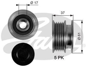 GATES Alternator - sprzęgło jednokierunkowe GATES OAP7102
