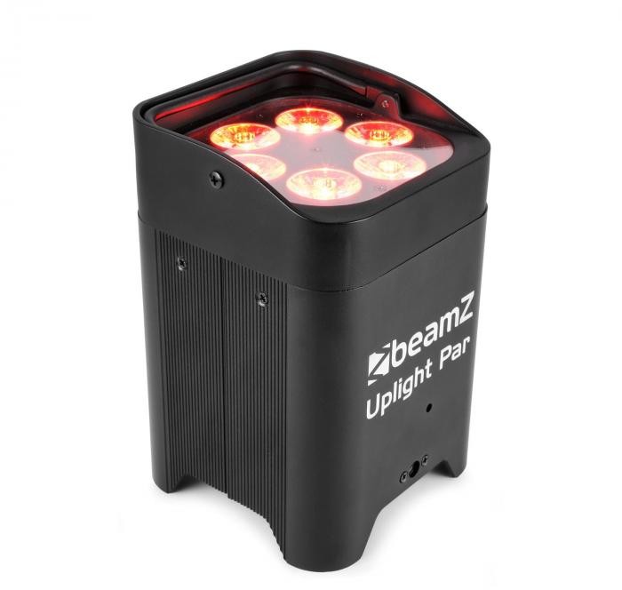 Beamz BBP96 Uplight PAR Projektor LED 6 x 12 W 6 w 1 diody LED RGBAW-UV 72 W akumulator 12,6 V/10,4 Ah kolor czarny 150.592