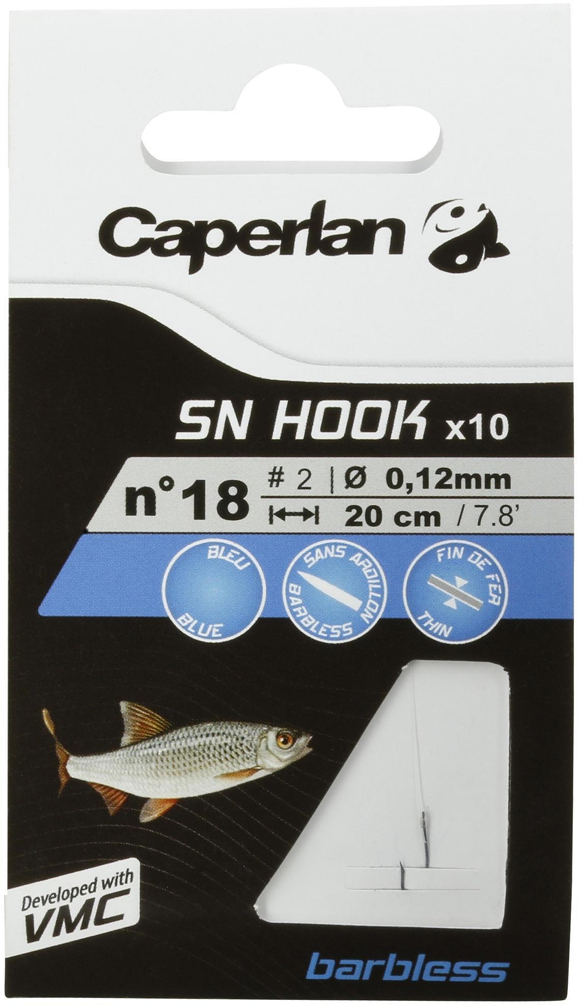 CAPERLAN Haczyki barbless z przyponem Unisex